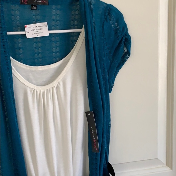 NWT HeartSoul Layered Top with Black Belt - Picture 4 of 9